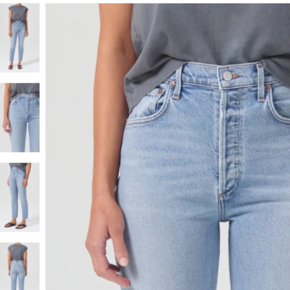 Agolde Riley Cropped High Rise Straight